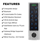 CL603DB - SLIM SMART BLUETOOTH IP65 KEYPAD with doorbell integration