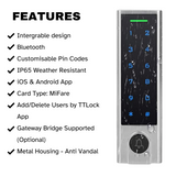 CL603DB - SLIM SMART BLUETOOTH IP65 KEYPAD with doorbell integration