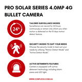 Solar A Series: 4MP IR Fixed-Focal Bullet 4G Solar Power Network Camera